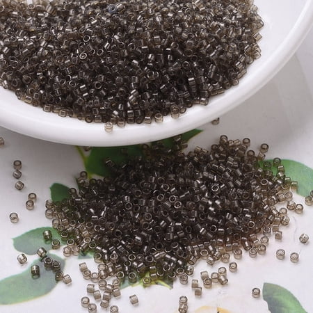 10 g MIYUKI Delica Beads Cylinder Japanese Seed Beads 11/0 (DB0123) Transparent Smoky Olive Luster 1.3x1.6mm Hole: 0.8mm 2000pcs/10g