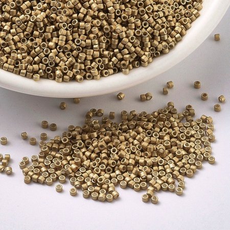 10 g MIYUKI Delica Beads Cylinder Japanese Seed Beads 11/0 (DB1153) Galvanized Semi-Frosted Mead 1.3x1.6mm Hole: 0.8mm 2000pcs/10g