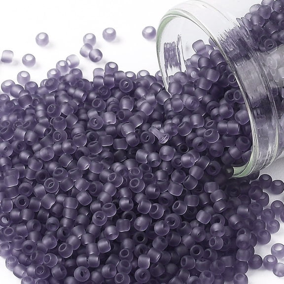 10 g TOHO Round Seed Beads Japanese Seed Beads (19F) Transparent Frost Sugar Plum 11/0 2.2mm Hole: 0.8mm about 1110pcs/10gDIY