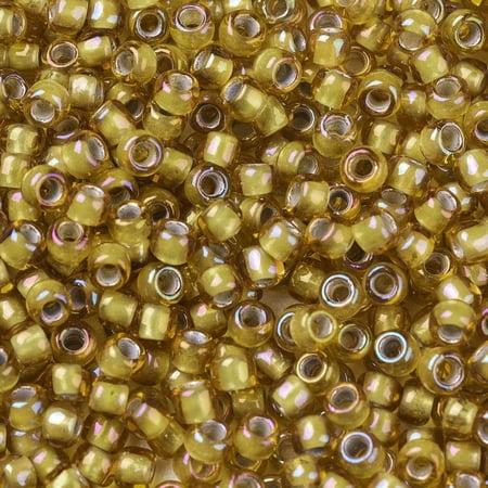 10 g TOHO Round Seed Beads Japanese Seed Beads (389) Inside color Topaz/Gray Lined 8/0 3mm Hole: 1mm 222pcs/10g