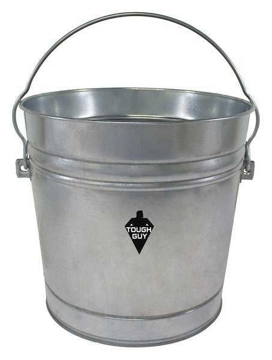 10 gal Round Trash Can, Silver, Galvanized steel 2PYW5