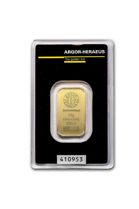 10 gram Gold Bar - Argor-Heraeus (In Assay)