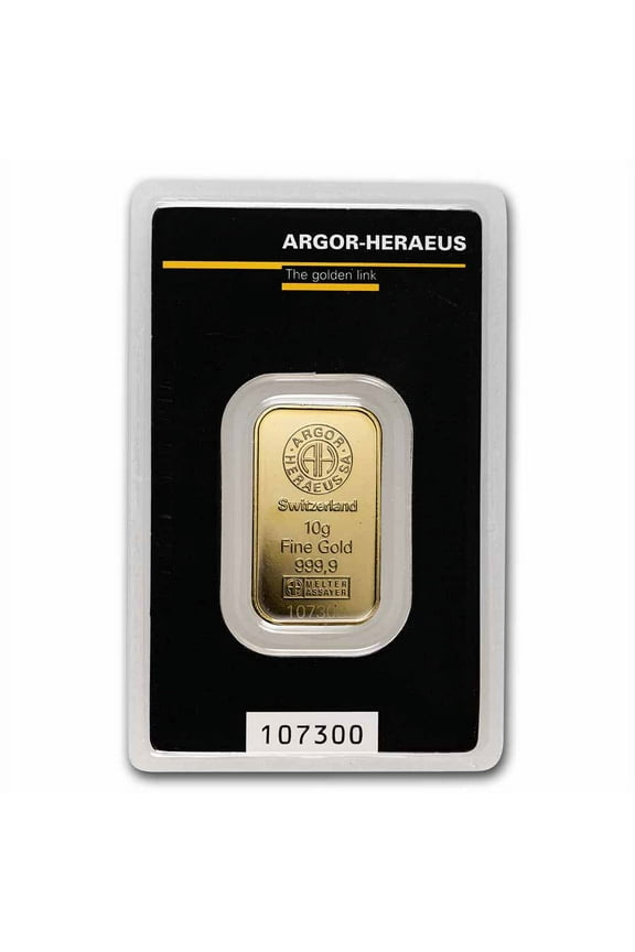 10 gram Gold Bar - Argor-Heraeus KineBar Design (In Assay)
