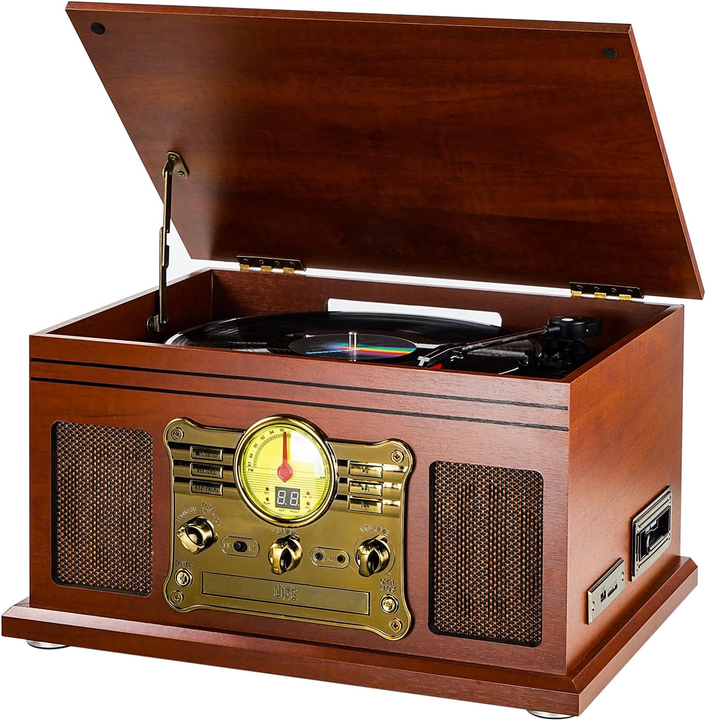 Jensen JMC1250 BT Turntable with 3 CD Changer and Dual Cassette Deck