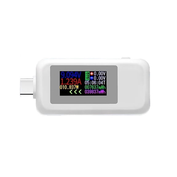 10 in 1 DC Type-C USB Tester Current 4-30V Voltage Meter Timing Ammeter Digital Monitor Cut-off Power Indicator Bank Charger ,Live Data