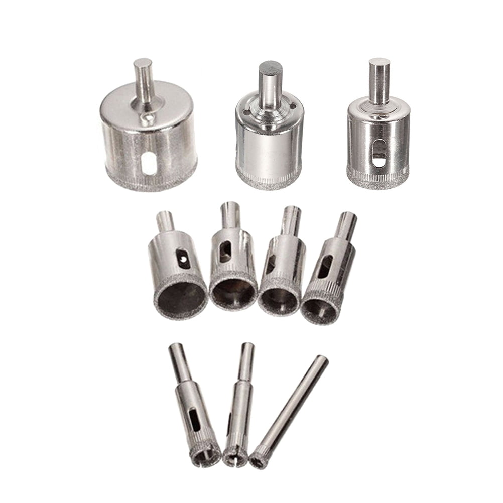 10 in 1 Diamond Drill Bits Glass and Tile Hollow Core Drill Bits