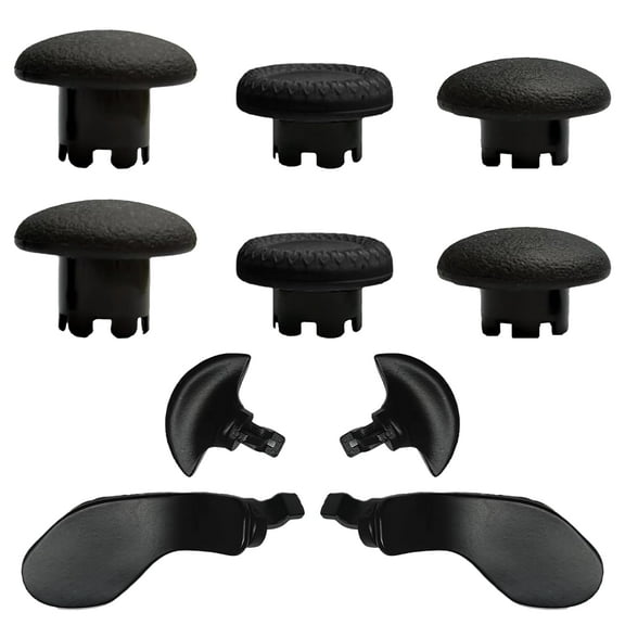 10-in-1 Metal Thumbsticks Replacement for PS5 Dualsense Edge Controller,4 Metallic Back Paddles Triggers Buttons Repair Parts for PS5 Edge Controller with 6 Analog Joysticks(Black)
