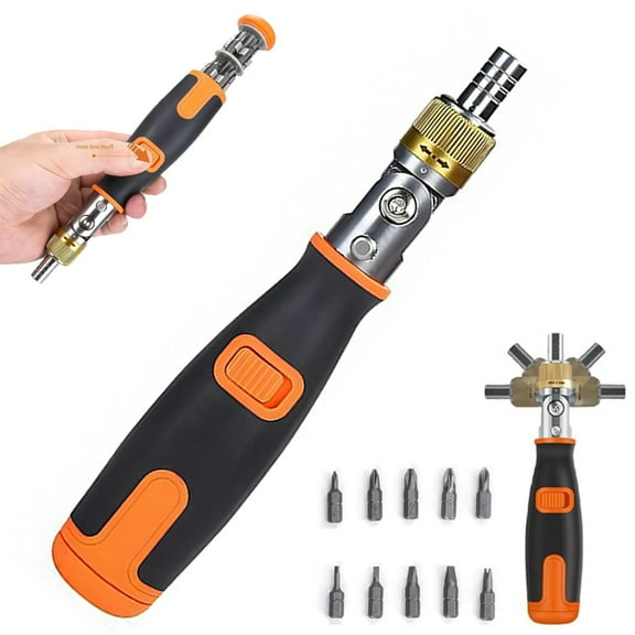 10 in 1 Multi-Angle Ratchet Screwdriver, Household Screwdriver Home Repair Tool Set for Furniture/Auto/Computer/Electronic Product Repairs