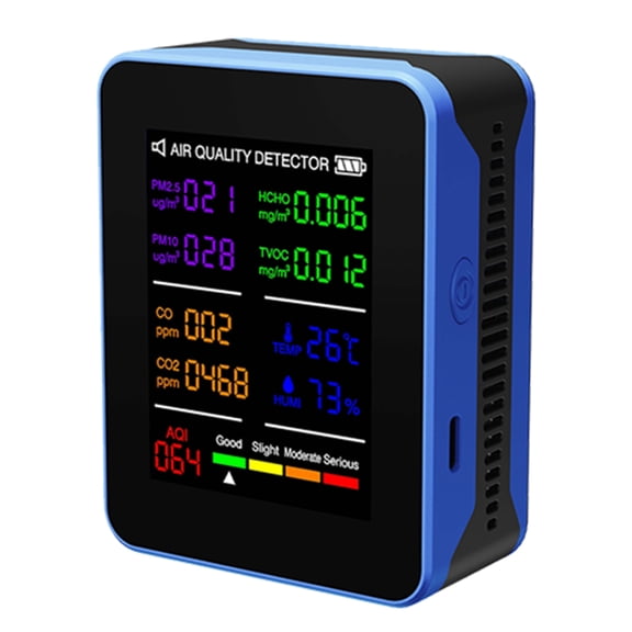 10-in-1 Multi-Function Professional Air Quality Tester for CO2, CO, TVOC, HCHO, Temperature and Humidity, Portable 2.8-inch / 7.1 cm Screen Gas Monitor for Smart Home and Office