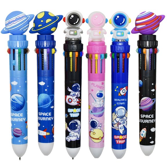 10-in-1 Multicolor Space Pen Set 10pcs Retractable Ballpoint Pens