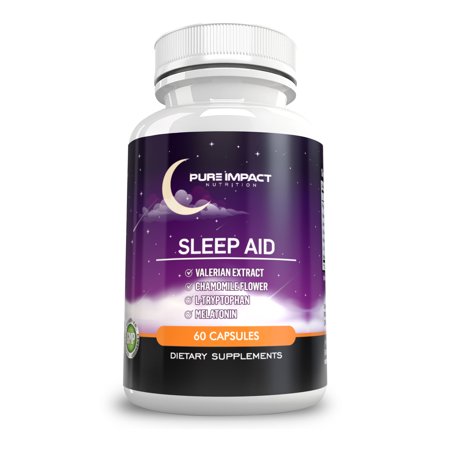 10-in-1 Natural Sleep Aid Non-Habit Forming Supplement with Calcium, Chamomile, Goji, St Johns Wort, 10 mg Melatonin - 60 Capsules by Pure Impact