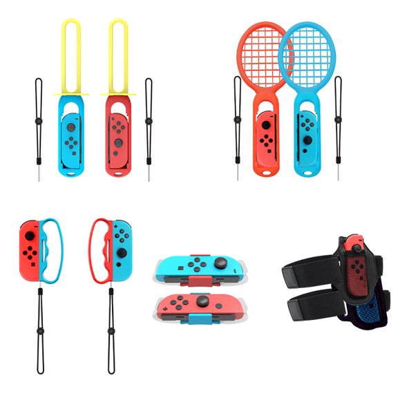 10-in-1 Nintendo Switch Sports Game Accessories Kit - Joy-Con Attachments for Enhanced Motion Control, Tennis Rackets, Leg Straps, Grips & More
