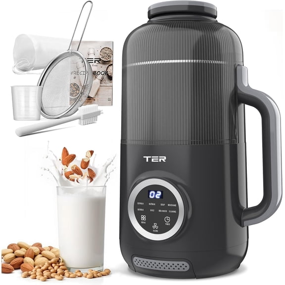10-in-1 Nut Milk Maker Electric Bean and Nut Milk Machine 40oz Soy Milk Maker Blender for Homemade Almond Oat Soy Coconut Juice Milkshake with Delay Start Boil Water Keep Warm Auto-Clean