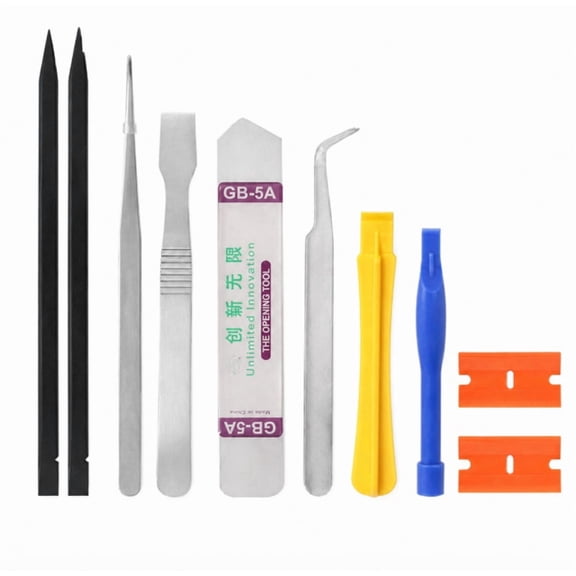10 in 1 Phone Repair Tool Kit, Opening and Pry Tool Set with Spudgers and Tweezers for Small Device Repair, TIKA