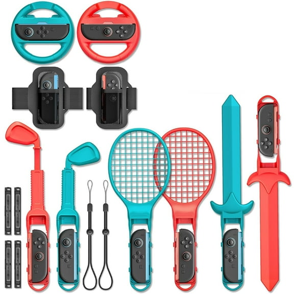 10-in-1 Sports Games Family Pack for Nintendo Switch 2 with Tennis Rackets, Adjustable Golf Clubs, Swords, Premium Game Kit-10-in-1