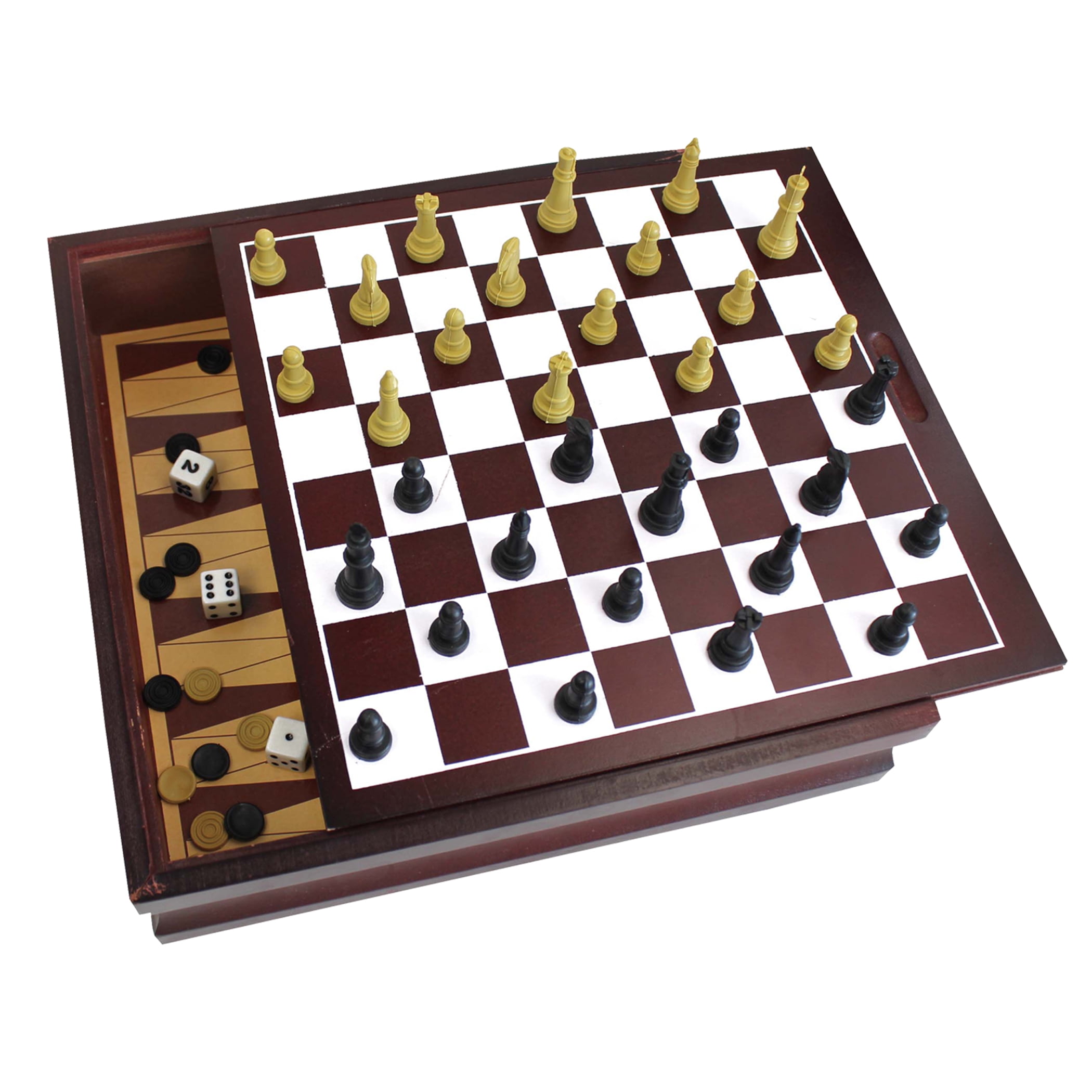 10 in 1 Wood Game Set for Families by Classic Games: Board Games ...
