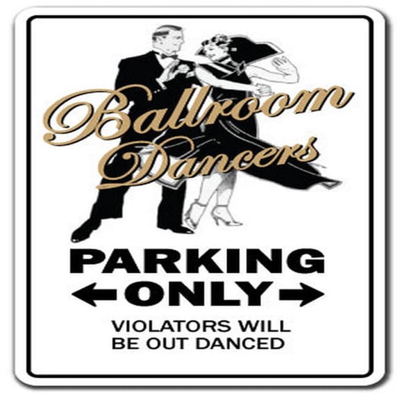 10 in. Ballroom Dancers Aluminum Sign - Ball Elegant Dance Music Dancing Teacher School