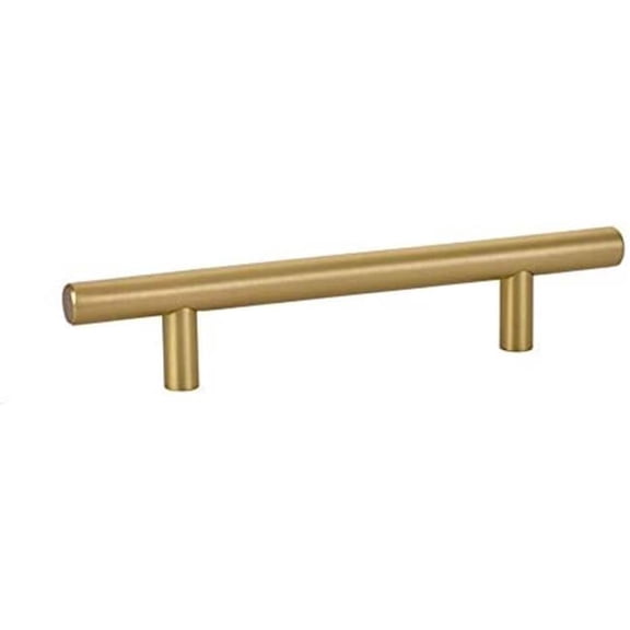 10 in. Center to Center Brass Bar Cabinet Pull, Satin Brass