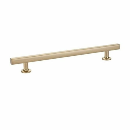 10 in. Center to Center Freestone Cabinet Pull, Satin Brass