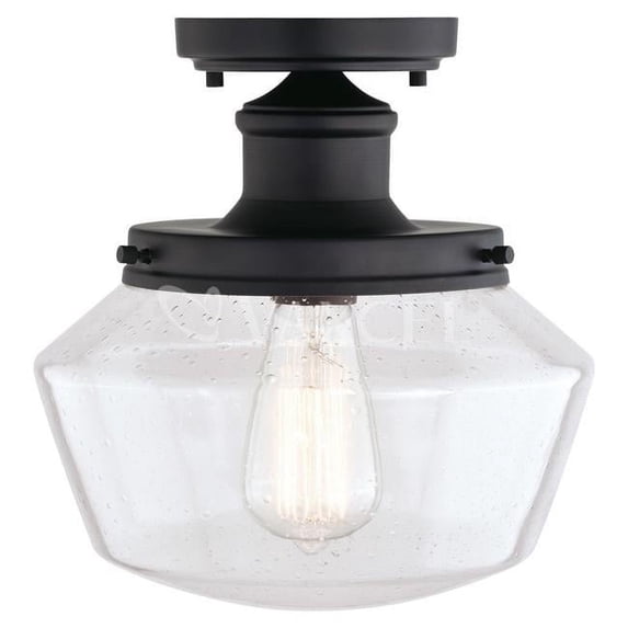10 in. Collins Outdoor Flush Mount, Matte Black