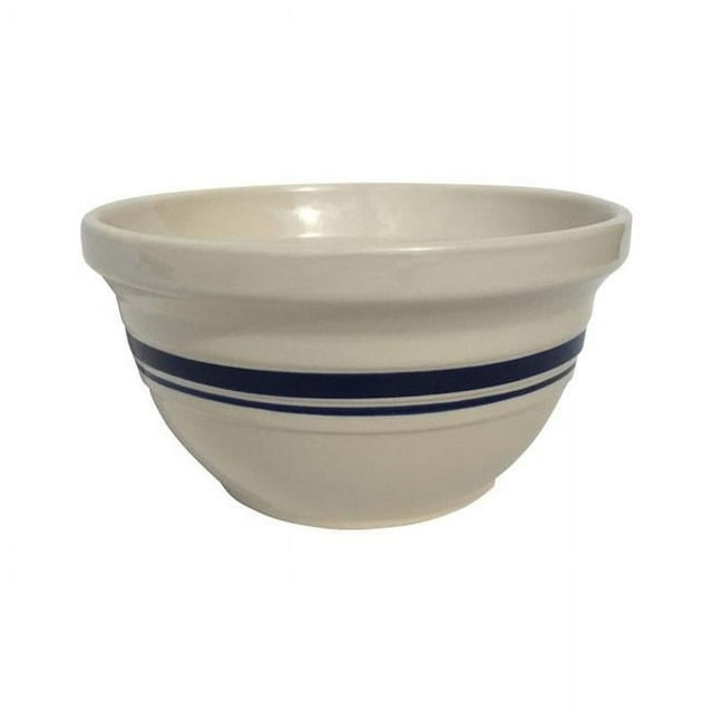 10 in. Dominion Ceramic Mixing Bowl  Blue & White - pack of 4