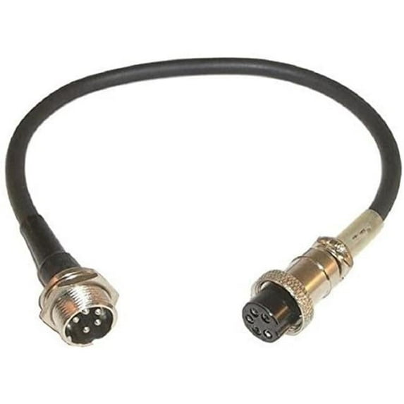 10 in. Extended 5 Pin Female Microphone Plug to 5 Pin Male Back Load