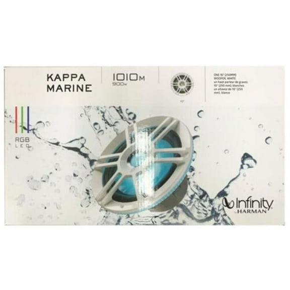 10 in. Infinity High Performance Series Marine Passive Subwoofer - White - 300W RMS