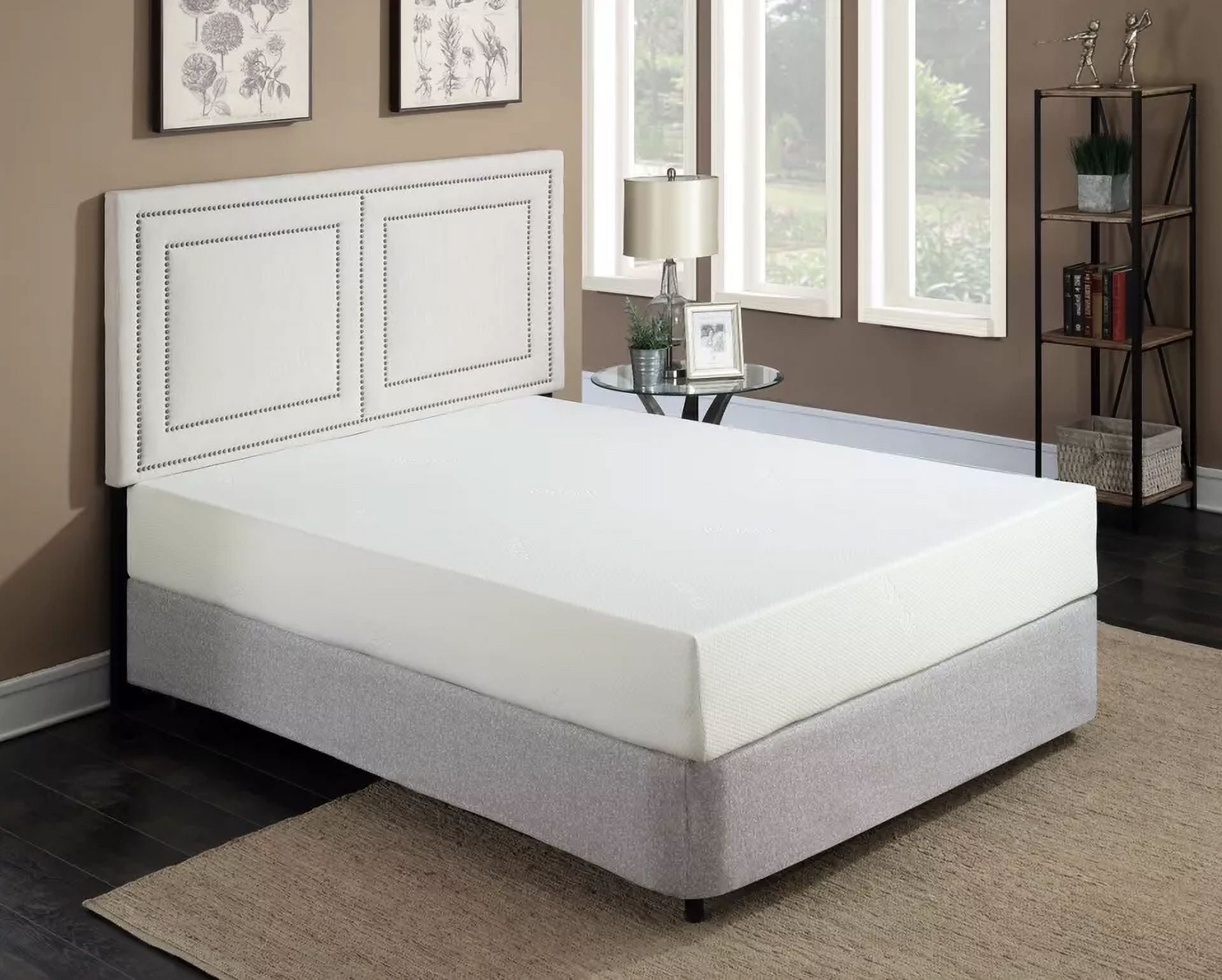 10 in. King Size Gel Infused Memory Foam Mattress in a Box, Low Motion Tranfer Pressure Relief Mattress, White