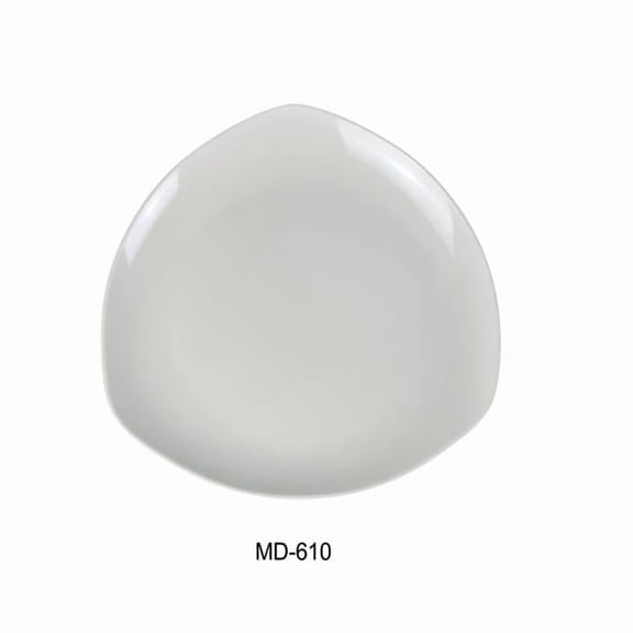 10 in. Milando Triangle Coupe Plate - Melamine, White - Pack of 24