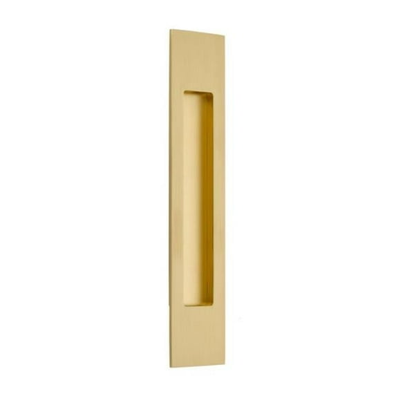10 in. Modern Rectangular Flush Pull, Satin Brass
