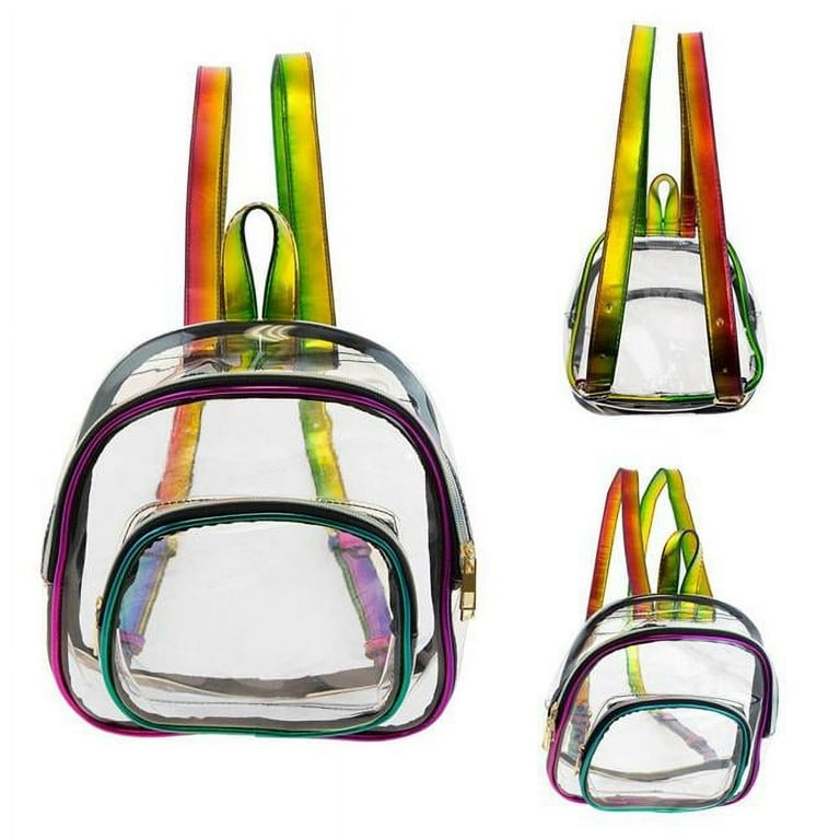 10 PVC Clear Mini Rainbow Backpack 24 Per Pack Case of 24