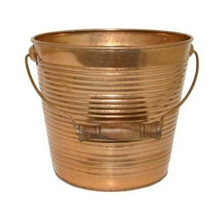 10 in. Planter, Ribbed Metal - New Copper