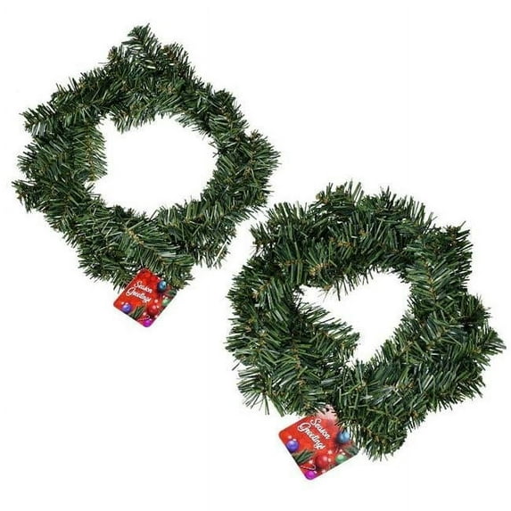 10 in. Plastic Christmas Wreaths with 50 Tips, Case of 24