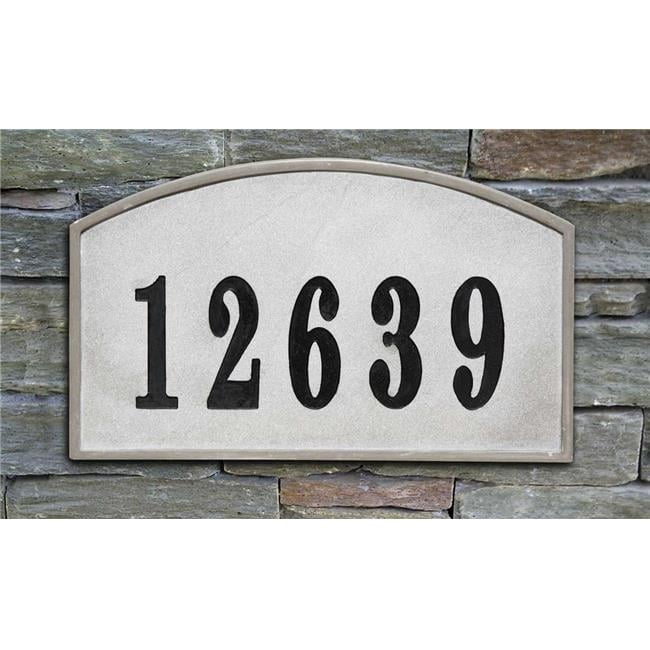 10 in. Riviera Arch Crushed Stone Address Plaque in Slate Color ...