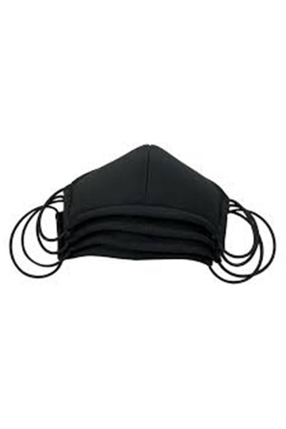 10 in. Small Reusable Facemask, Black - Pack of 4