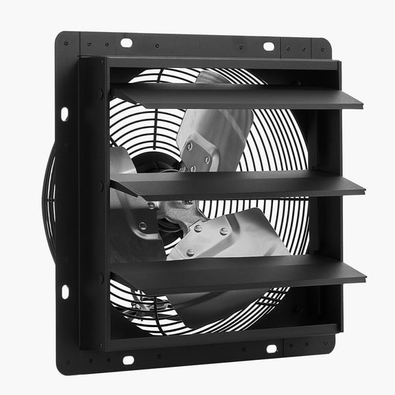 10 in. Smart Programmable Wall Mount Attic Fan, 1000 CFM Shutter Exhaust Vent Fan with Variable Speed & Temp Control, for Garage, Shed Cooling