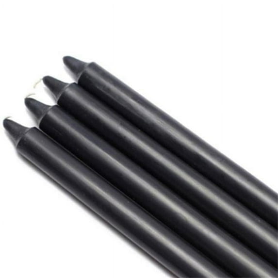 10 in. Straight Taper Candles, Black - 12 Piece