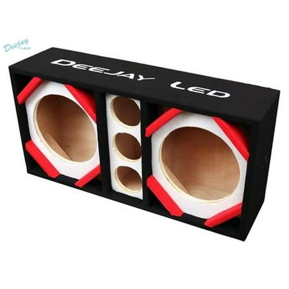 10 in. Two Woofers Plus Three Tweeters Empty Chuchera Speaker Enclosure, White
