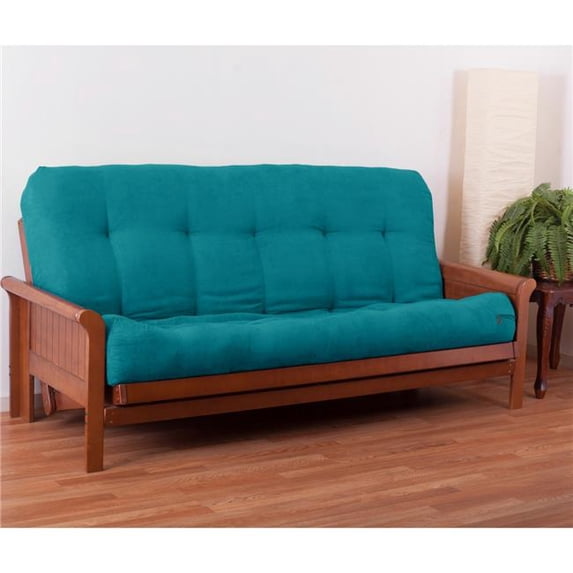 10 in. Vitality Microsuede Full Size Futon Mattress, Aqua Blue