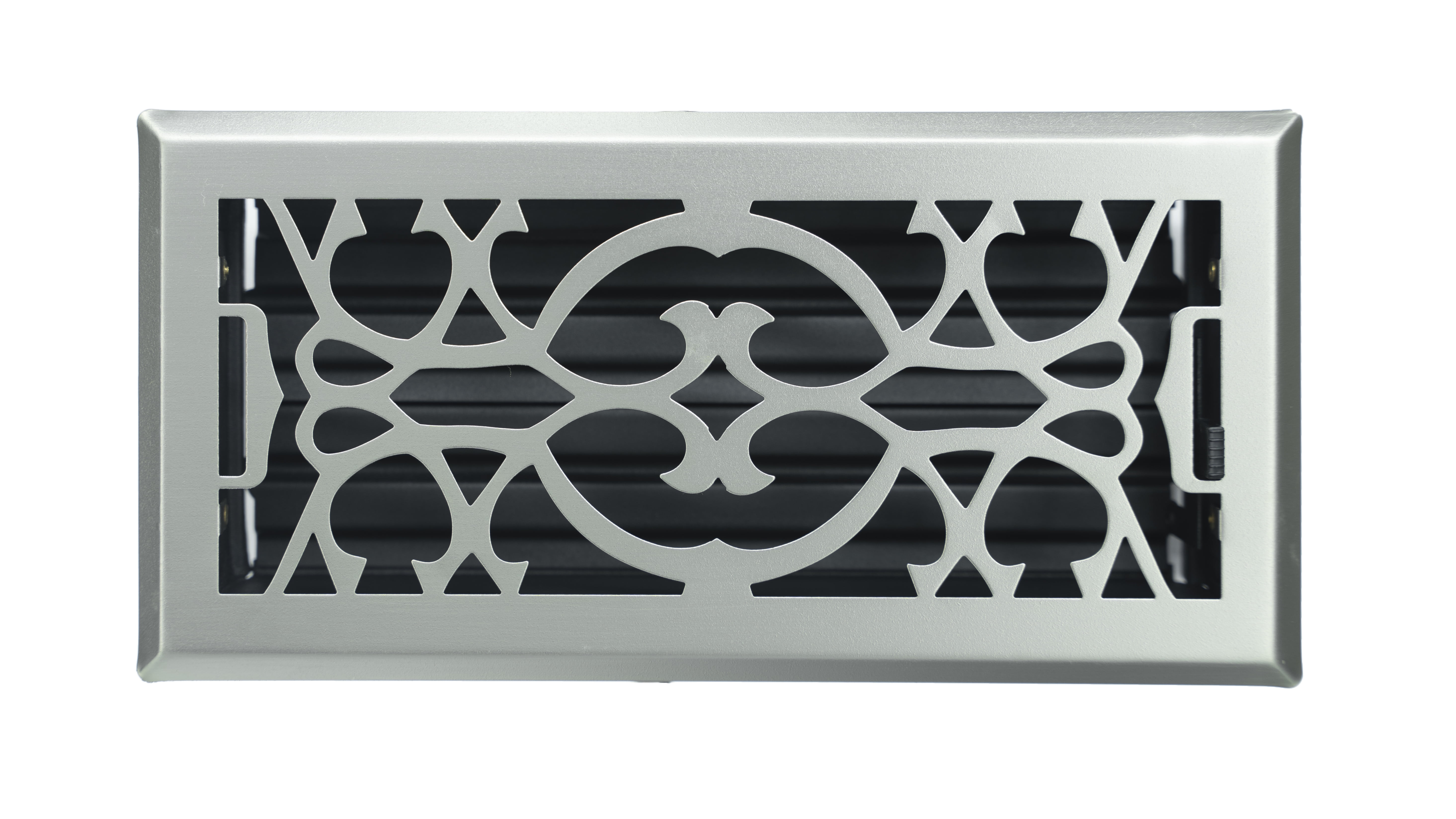 10 in. W x 4 in. H Floor Register in Classic Design and Satin Nickel Finish for Duct Opening of 10 in. W x 4 in. H