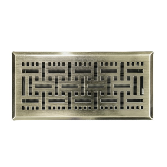 10 in. W x 4 in. H Floor Register in Wicker Design and Oiled Bronze for Duct Opening