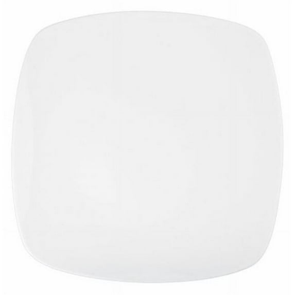 10 in. White Square Porcelain Dinner Plates 4 Count, Pack of 4
