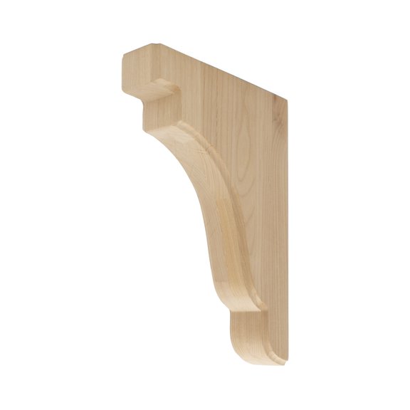 10 in. x 1-7/8 in. x 7 in. Unfinished Small North American Solid Alder Traditional Plain Wood Backet Corbel