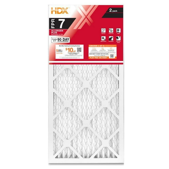 10 in. x 20 in. x 1 in. Allergen Plus Pleated Air Filter FPR 7, MERV 11 (2-Pack)