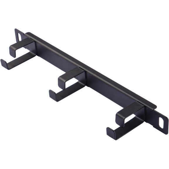 10 inch 0.5U Metal Horizontal Rackmount Cable Manager with 3 D-Ring Hooks 10 Inch Server Rack Cable Management Panel for DeskPi Rackmate T1/T0/T2/T0 Plus/T1 Plus/TL1