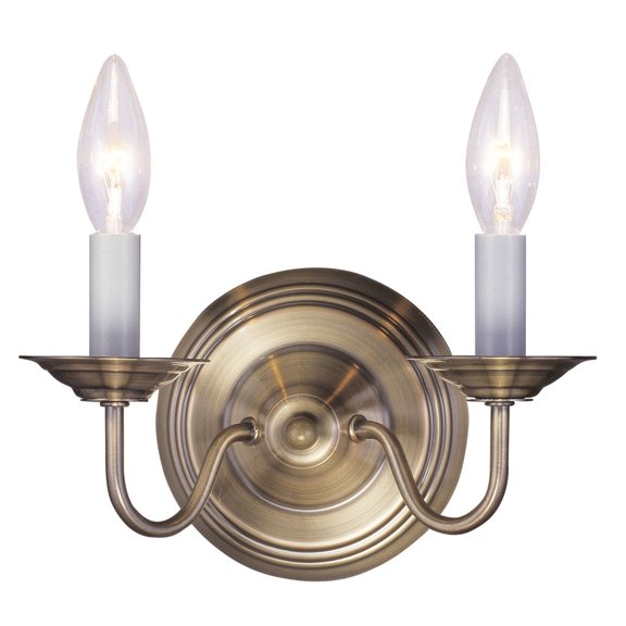 10 inch 2 Light Antique Brass Wall Sconce with Steel base material