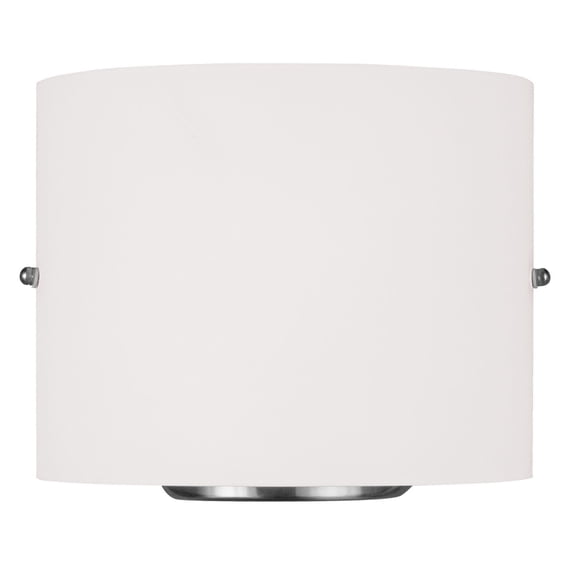10 inch 2 Light Brushed Nickel Wall Sconce with Satin White Acrylic Shade