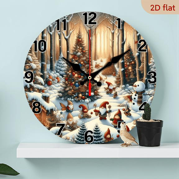 A 10-inch 2D flat "Fairies' Christmas" themed clock, suitable for decoration in bedrooms, living rooms, and bathrooms. It is an ideal gift for Christmas and New Year.