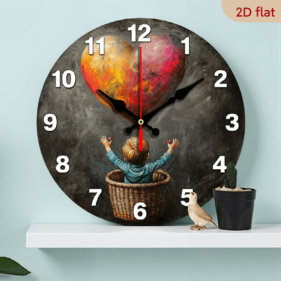 A 10-inch 2D flat "Relax" theme wooden silent round wall clock. It can decorate the bedroom, living room or office, and is also the top choice for gift-giving.