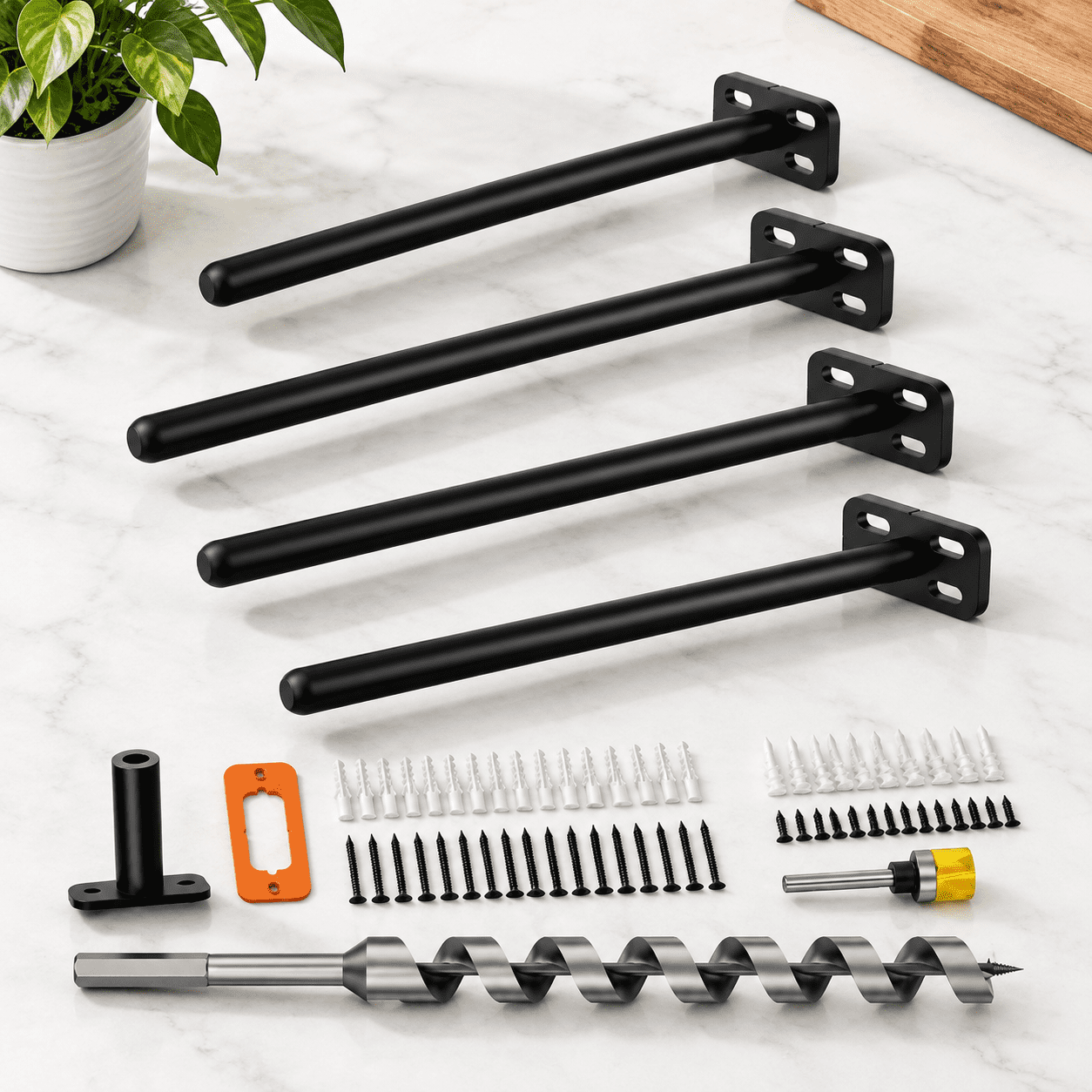 10 inch-4pcs Heavy Duty Invisible Floating Metal Shelving Hardware ...